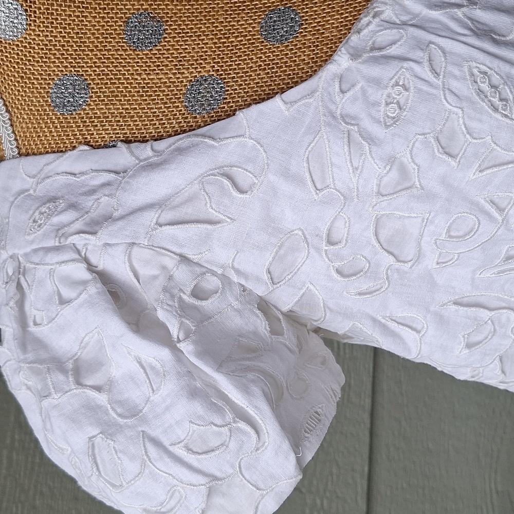 Robert Rodriguez Puffed Short Sleeve White Babydoll Cotton Dress Size 6 - Picture 3 of 12